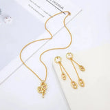 Dior | Navy Necklace Earrings Set Gold – product image 4