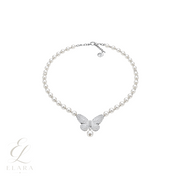 Dior | Butterfly Pearl Set Silver Crystals Jewelry – product image 1