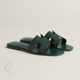 Hermès | Oran Green Calfskin Slides – product image 3