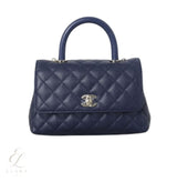 Chanel | Coco Handle Mini Navy Blue Caviar Leather Bag – product image 1