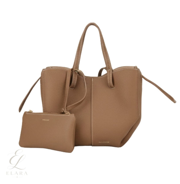 Polène | Cyme Mini Textured Camel Leather Bag
