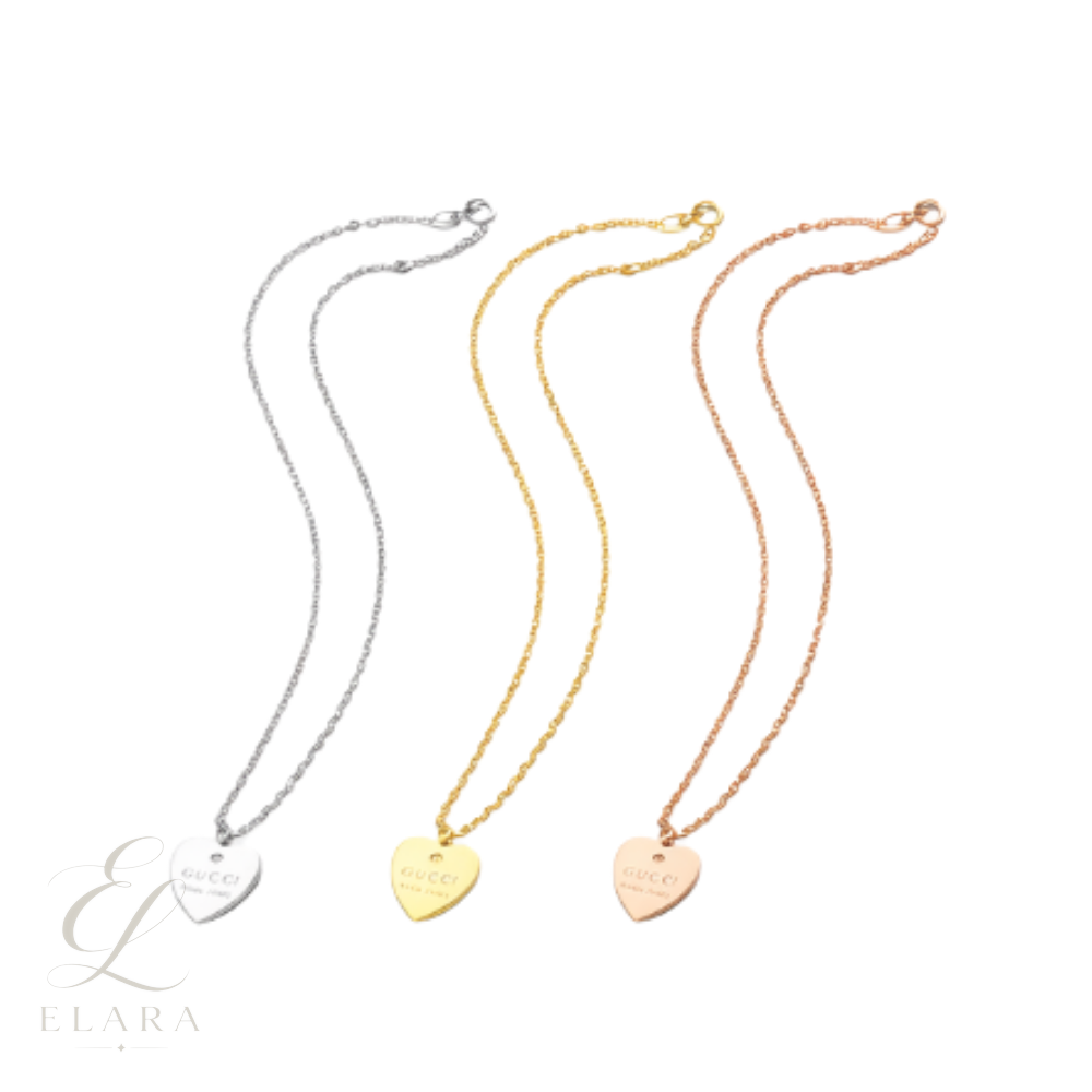 Gucci | Heart Logo Necklace Gold Silver Rosegold – product image 1