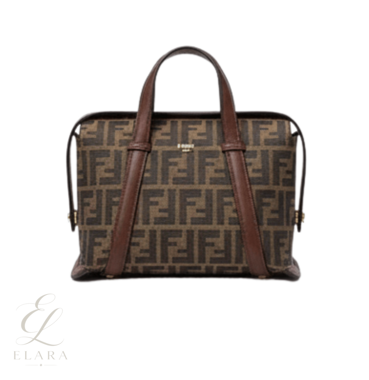 Fendi | Ff Jacquard Medium Boston Bag – Brown – product image 1