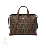 Fendi | Ff Jacquard Medium Boston Bag – Brown – product image 1