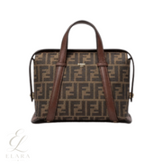 Fendi | Ff Jacquard Medium Boston Bag – Brown – product image 1