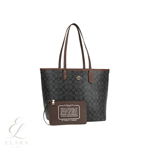 Coach | City Tote Signature Canvas Black Bag – Brown