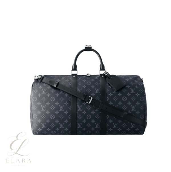 Louis Vuitton | Keepall Bandoulière 50 Travel Monogram Eclipse Canvas Black-Leather Trim Bag