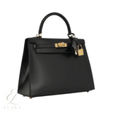 Hermès | Kelly 28 Sellier Black Box Calfskin Leather Gold Hardware Bag – product image 3