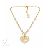Chanel | Quilted Heart CC Logo Pearl Station Necklace – product image 1
