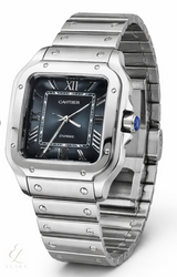 Cartier | Santos de Steel Blue Dial Watch – product image 2