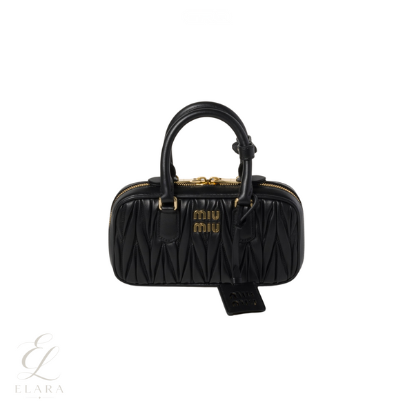 Miu Miu | Arcadie Matelassé Nappa Leather Bag – Black