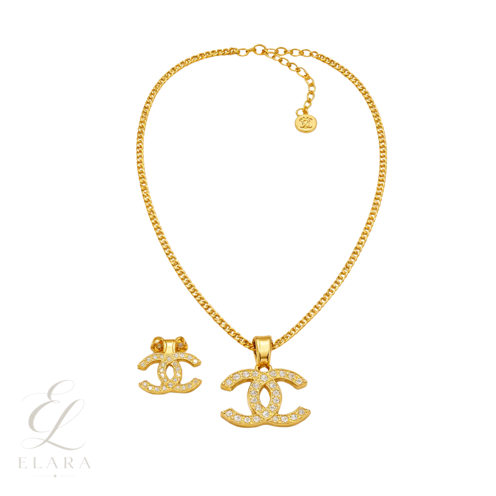 Chanel | Vintage Alhambra Diamond Set Yellow Gold Jewelry – product image 1