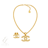 Chanel | Vintage Alhambra Diamond Set Yellow Gold Jewelry – product image 1