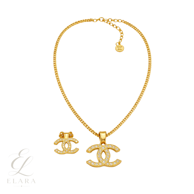 Chanel | Vintage Alhambra Diamond Set Yellow Gold Jewelry – product image 1