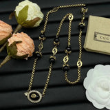 Gucci | GG Black Bead Chain Bracelet Gold – product image 4