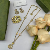 Gucci | GG Crystal Earring Brooch Set Gold – product image 4