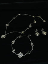 Gucci | GG Flower Crystal Necklace Bracelet Set Silver – product image 4