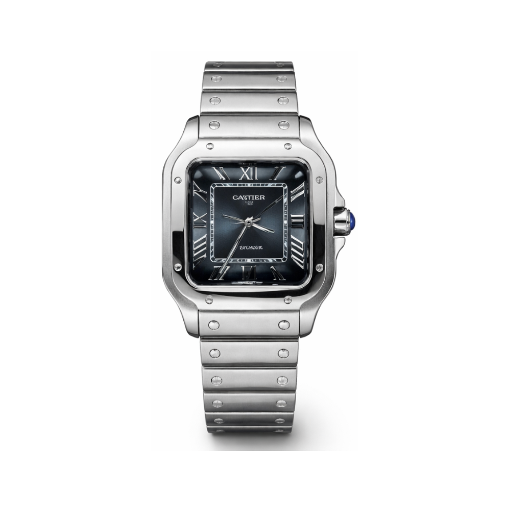 Cartier | Santos de Steel Blue Dial Watch – product image 1