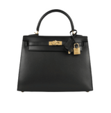 Hermès | Kelly 28 Sellier Black Box Calfskin Leather Gold Hardware Bag – product image 1