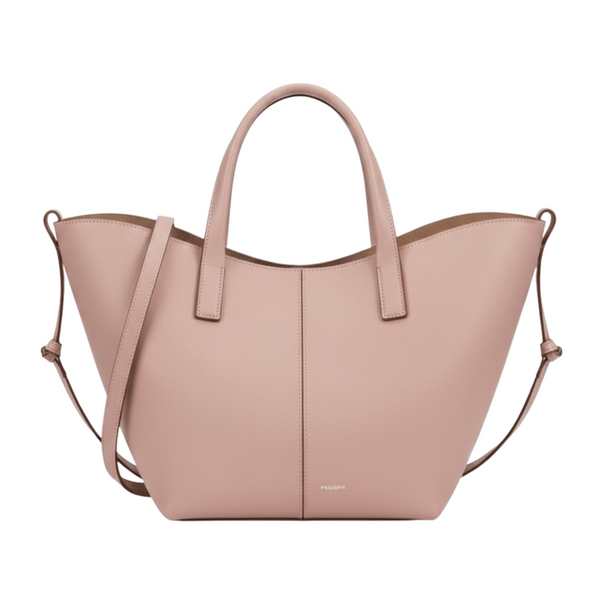 Polène | Cyme Mini Textured Pink Leather Bag